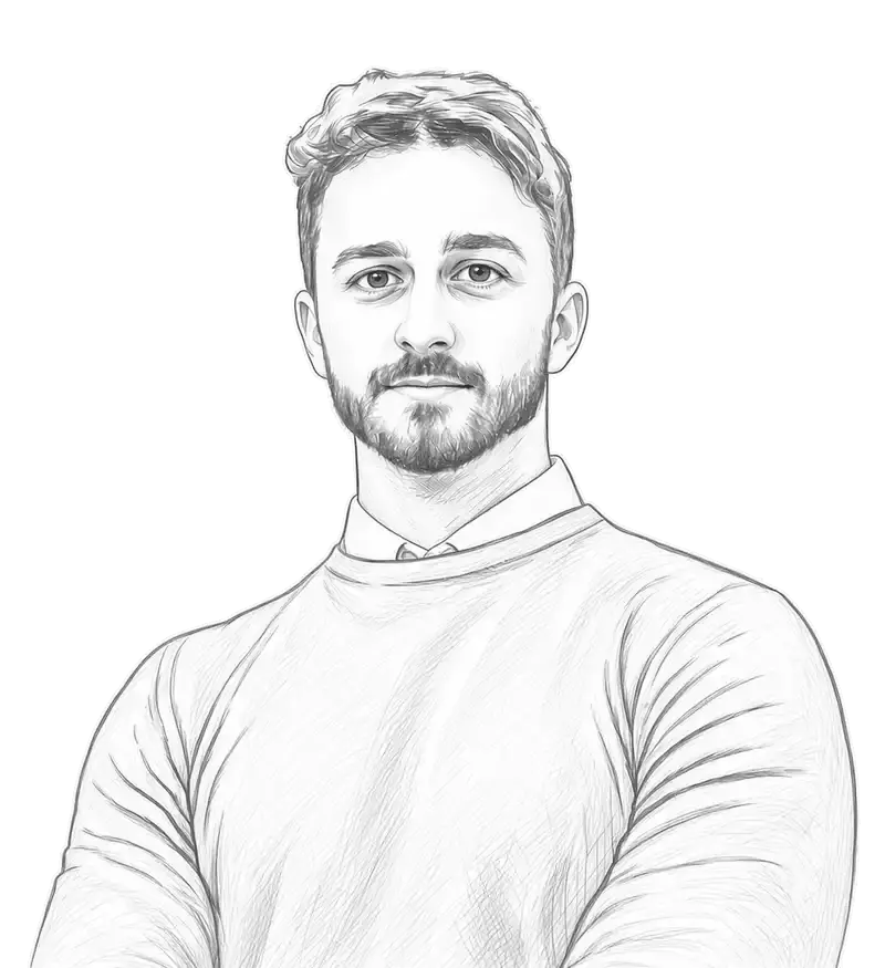 Line drawing of Nikola Pavlov